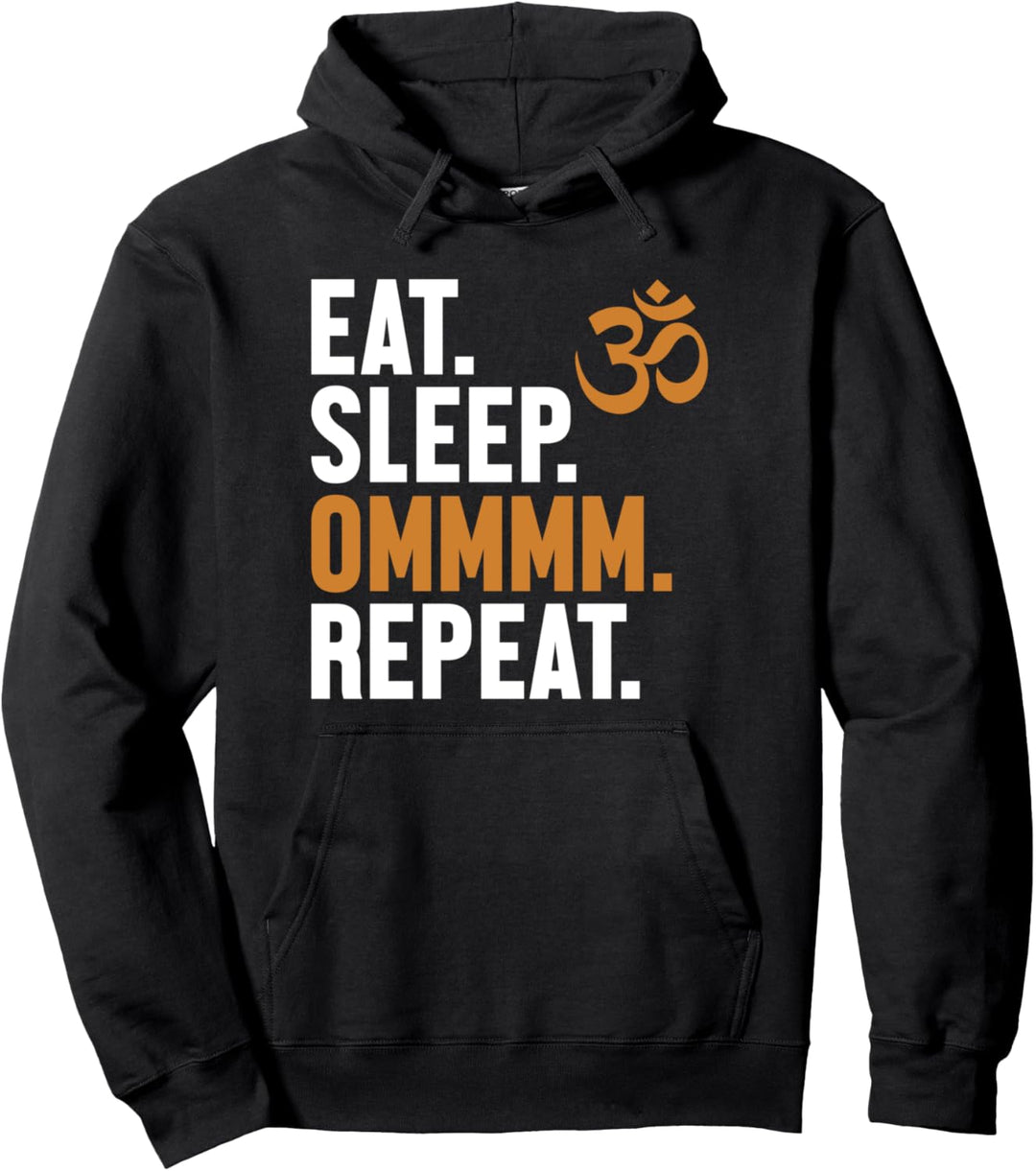 Eat Sleep Ommmm Repeat Buddhistisches Symbol Statue Buddhismus Pullover Hoodie