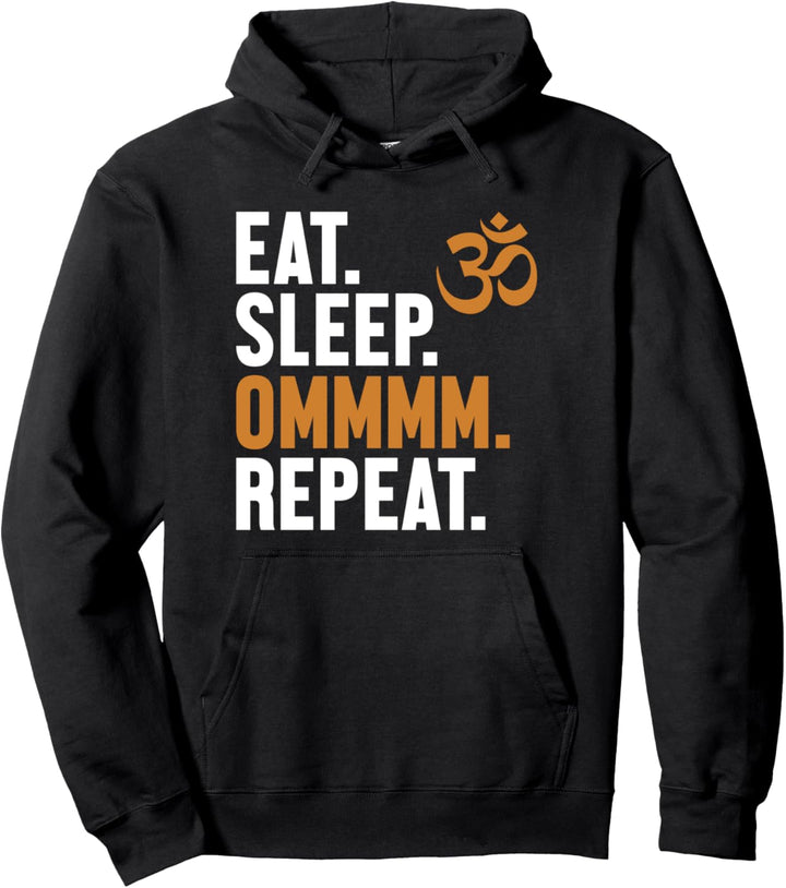 Eat Sleep Ommmm Repeat Buddhistisches Symbol Statue Buddhismus Pullover Hoodie