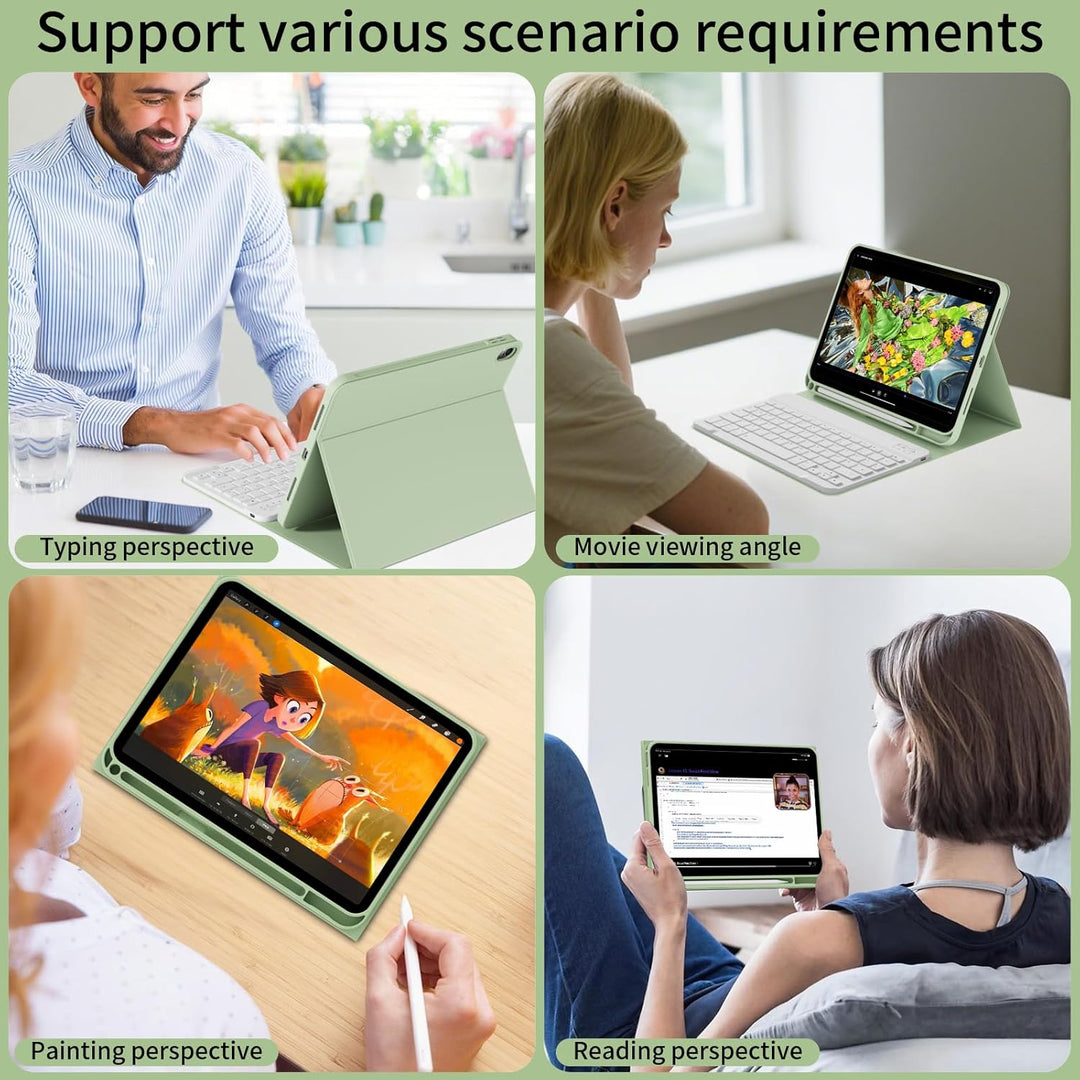 ZOPSGYU Hülle mit Tastatur für iPad A16 11. /10.Generation 11/10,9 Zoll 2025/2022, QWERTZ Layout Key