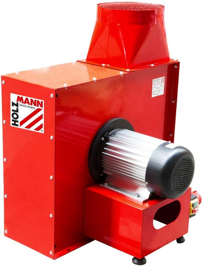 Holzmann Maschinen Rot Absauggebläse 4000W für Facharbeiter, Werkstatt, Industrie