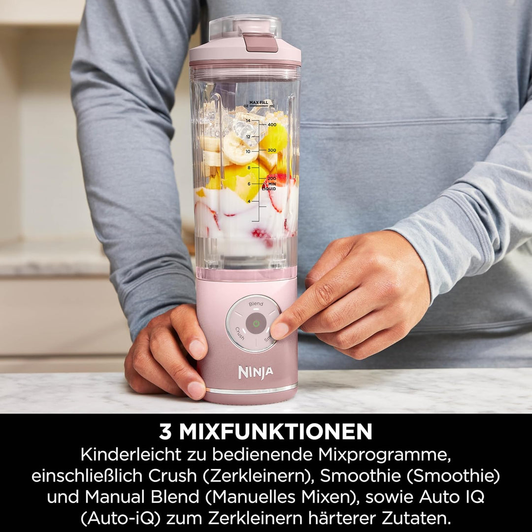Ninja Blast Max Tragbarer Mixer/Blender/Smoothie Maker, 570 ml, wiederaufladbar, Mixbecher & auslauf