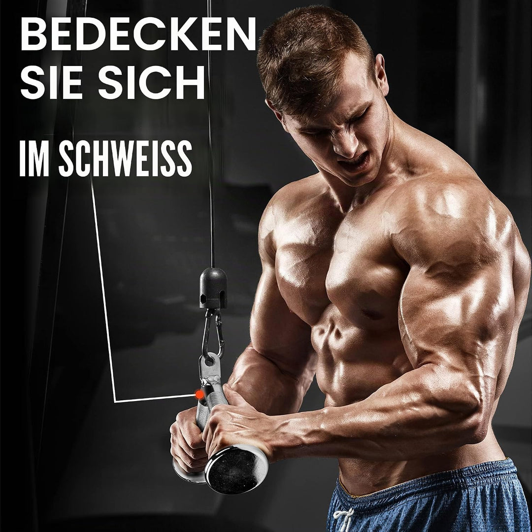 Yes4All LAT-Pull-Down-Kabelaufsatz, Trizeps-Pressstange, V-förmige Stange mit Diamant-Rändelgriff, B