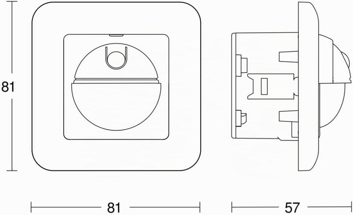 Steinel Einbau-Bewegungsmelder IR 2180 UP ECO weiss, Unterputz Wandschalter, 180° Sensorschalter, 2-