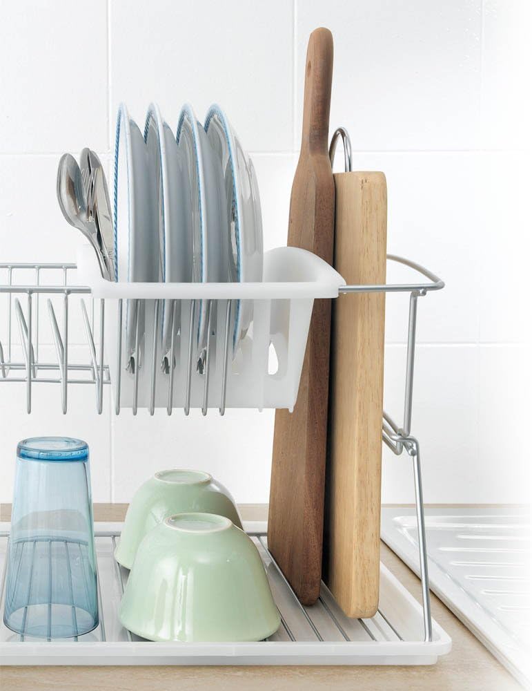 Metaltex 325602039 Geniustex Spülkorb m. Abtropfschale, Bestecksammler, Polytherm 45x31x28cm