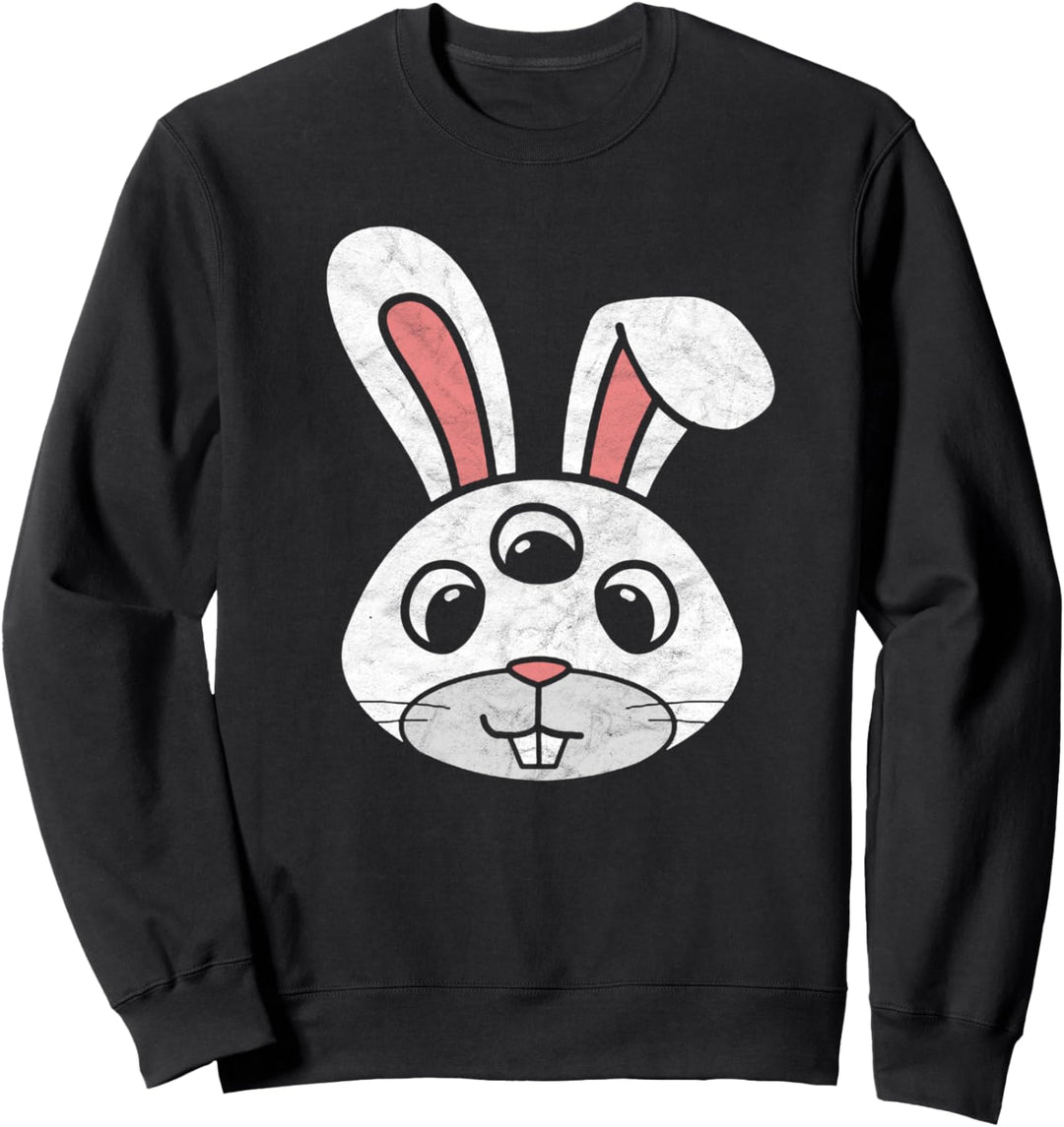 Cute 3-Eyed Easter Bunny Retro Funny & Creepy Sweatshirt