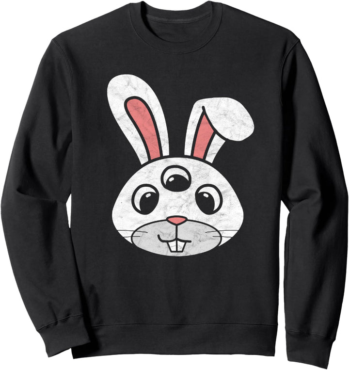 Cute 3-Eyed Easter Bunny Retro Funny & Creepy Sweatshirt