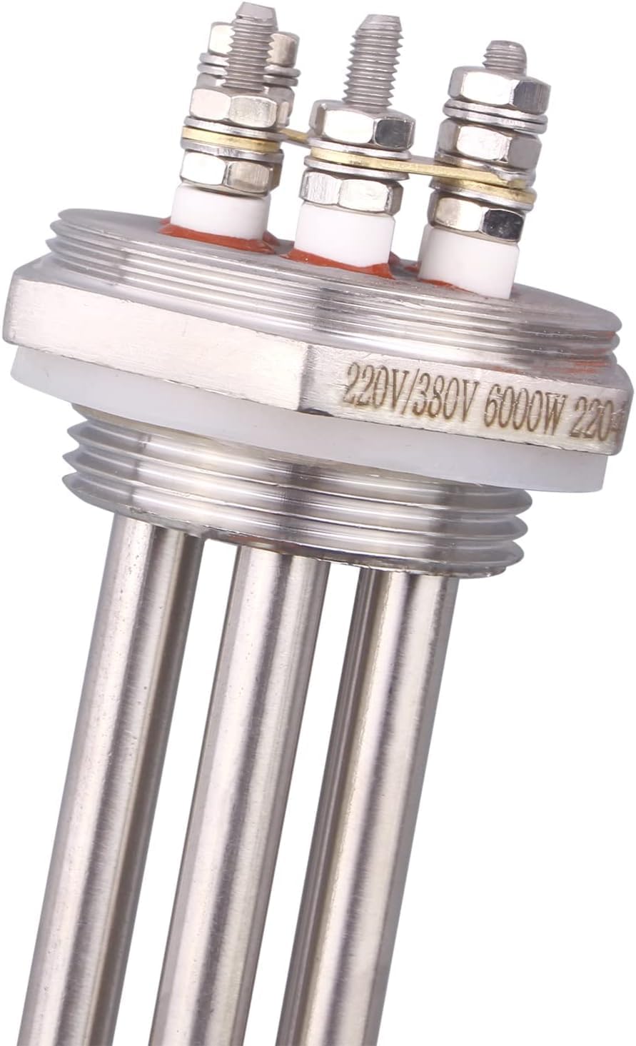 DERNORD Heizelement 220V 6000W 1-1/4 Zoll 3U Typ Elektrischer Brühwassererhitzer BSP Gewinde Edelsta