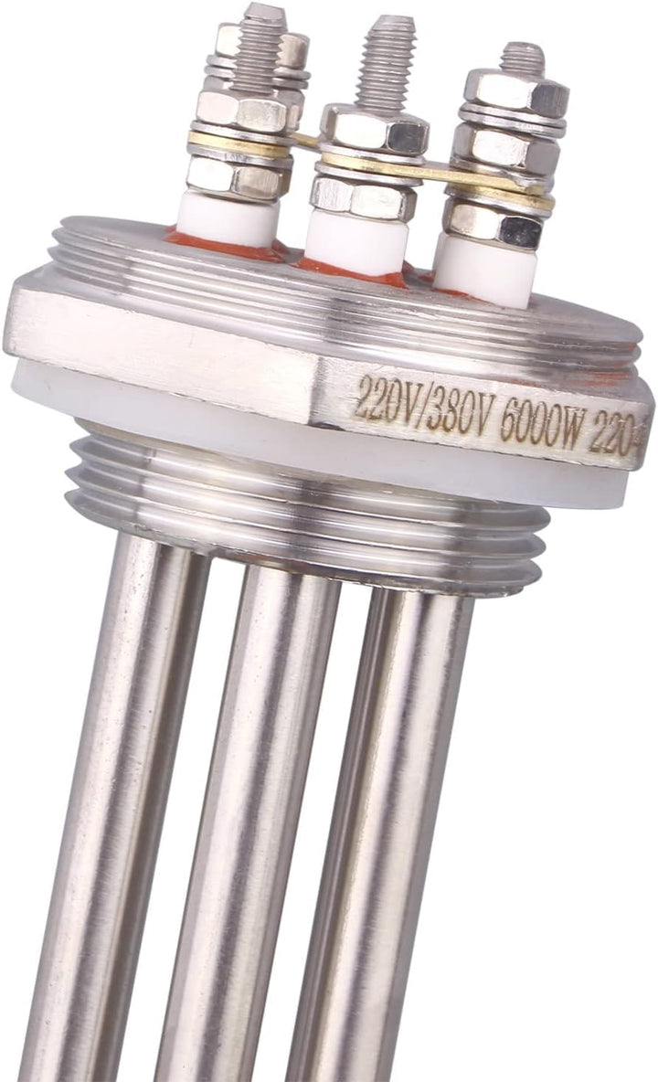 DERNORD Heizelement 220V 6000W 1-1/4 Zoll 3U Typ Elektrischer Brühwassererhitzer BSP Gewinde Edelsta