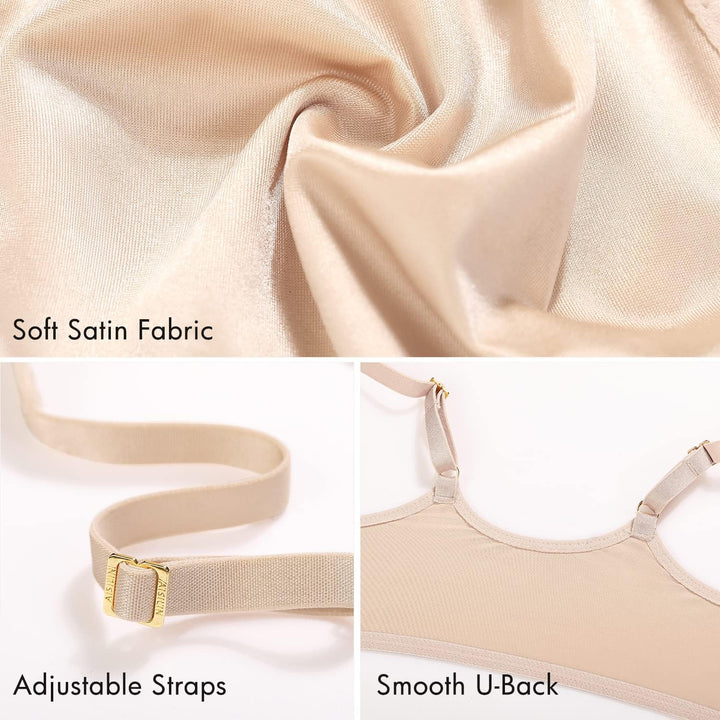 AISILIN Damen BH Vorderverschluss Nahtlos Ungefütterter Bügel Grosse Grössen 90E Beige, 90E Beige