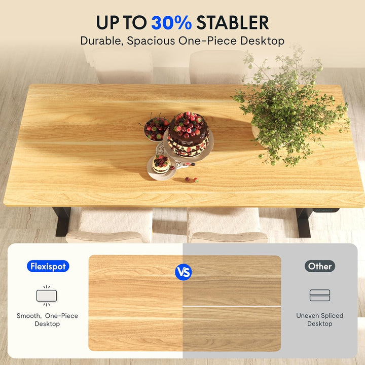 FLEXISPOT stabile Tischplatte 180x80 cm 2,5 cm stark - DIY Schreibtischplatte Bürotischplatte Spanho