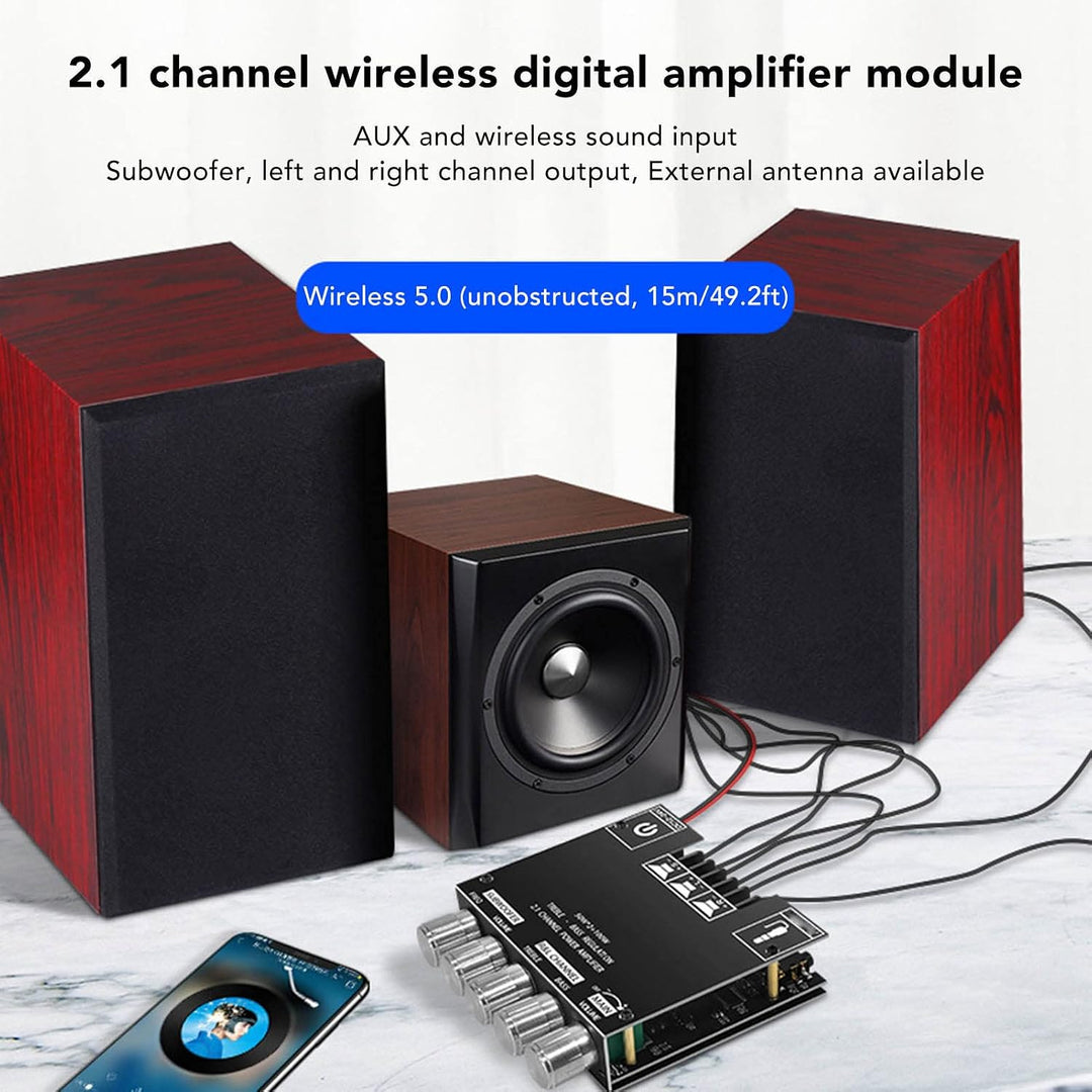 ZK-MT21 Bluetooth-Leistungsverstärkerplatine, 2.1-Kanal DC 12 V Bis 24 V HiFi-DIY-Audio-Leistungsver