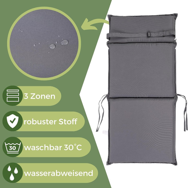 ALBATROS Gartenstuhl Sitzauflage 4er Set Gartenstuhlauflagen Sitzpolster Sitzkissen Outdoor Anthrazi