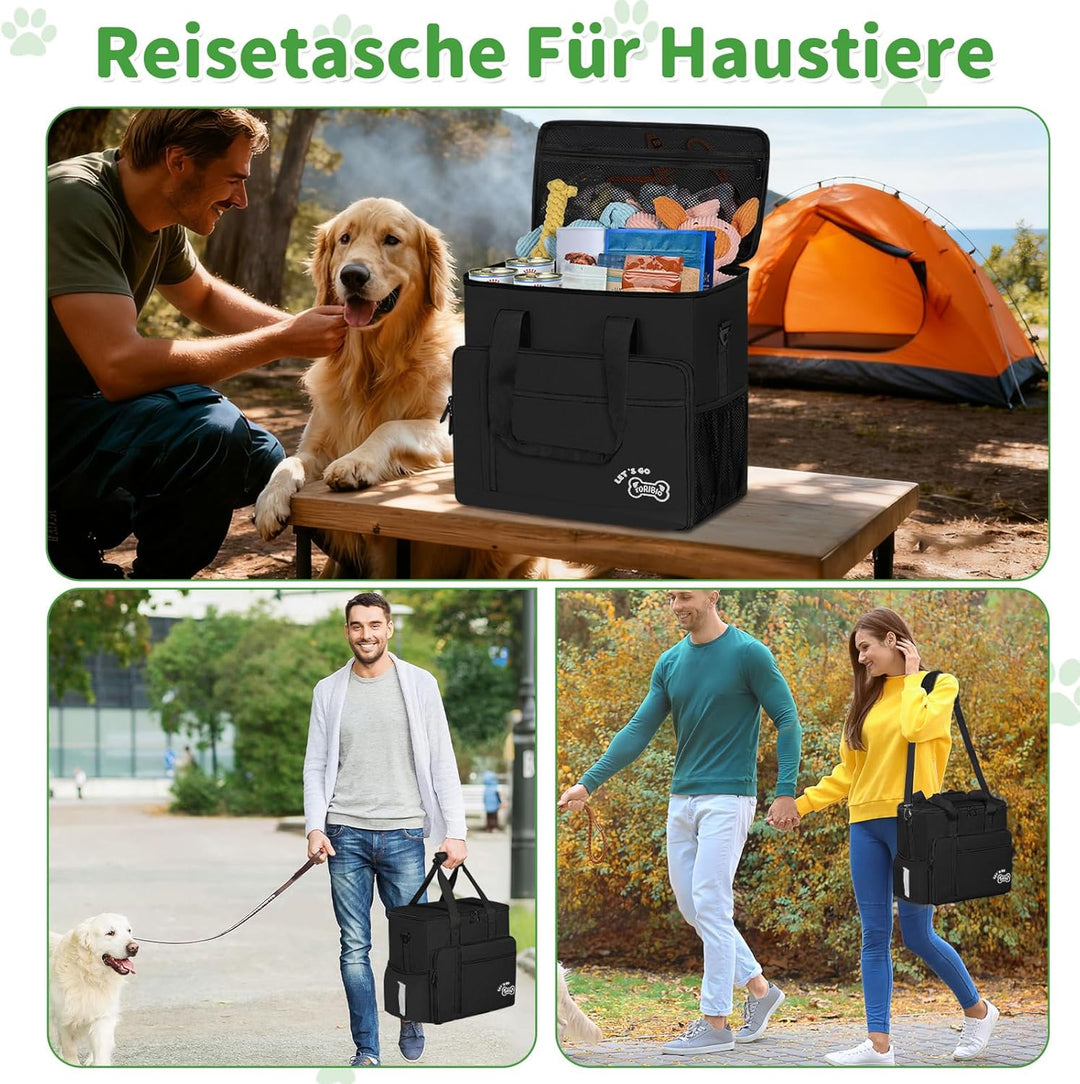 OUUTMEE 25L Hunde Leckerlitasche mit Schulterriemen Futterbeutel Hund Ldeal für Wochenendausflüge Hu