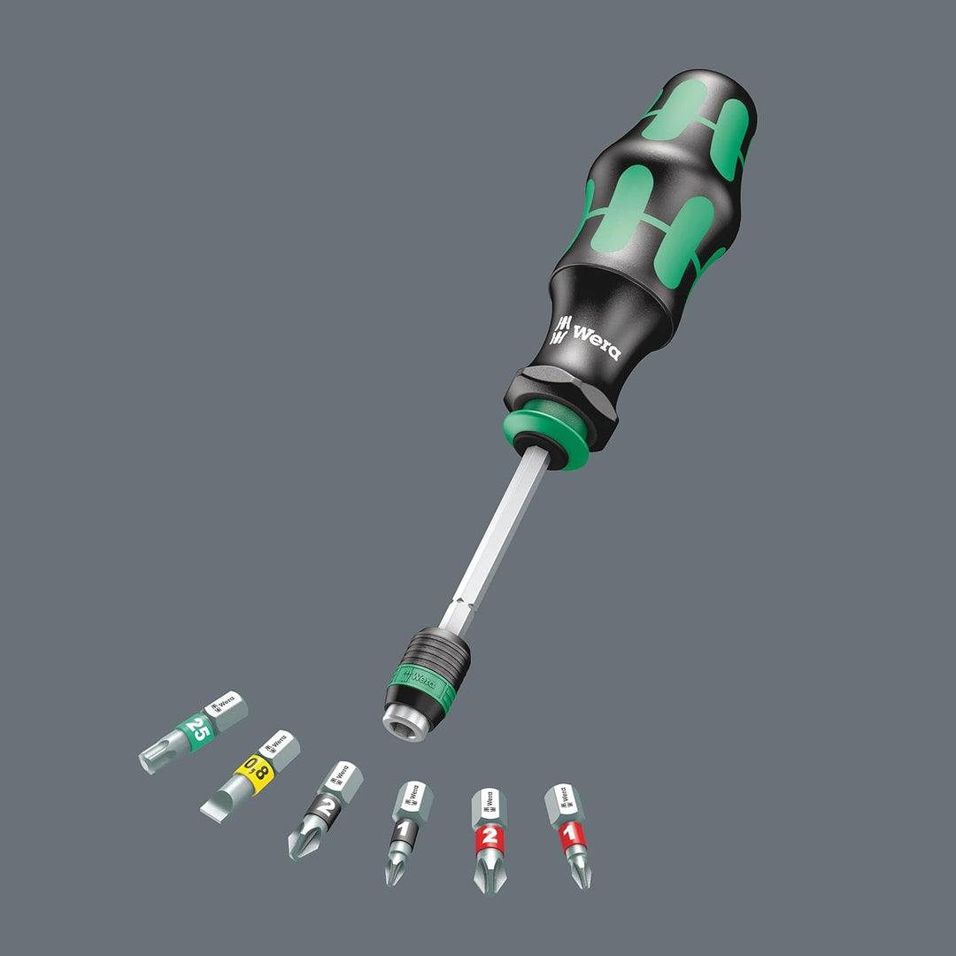 Wera 05051016001 Kraftform Kompakt 20 Tool Finder 1, mit Tasche, 7-teilig, Schwarz Grün, One size &