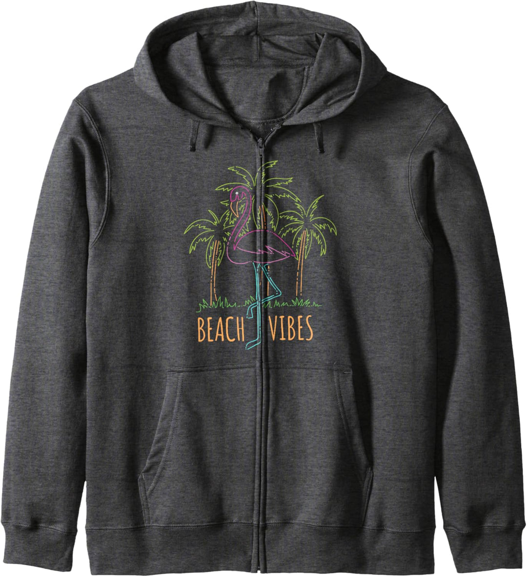 Beach Vibes Flamingo And Palm Trees Sketch Kapuzenjacke