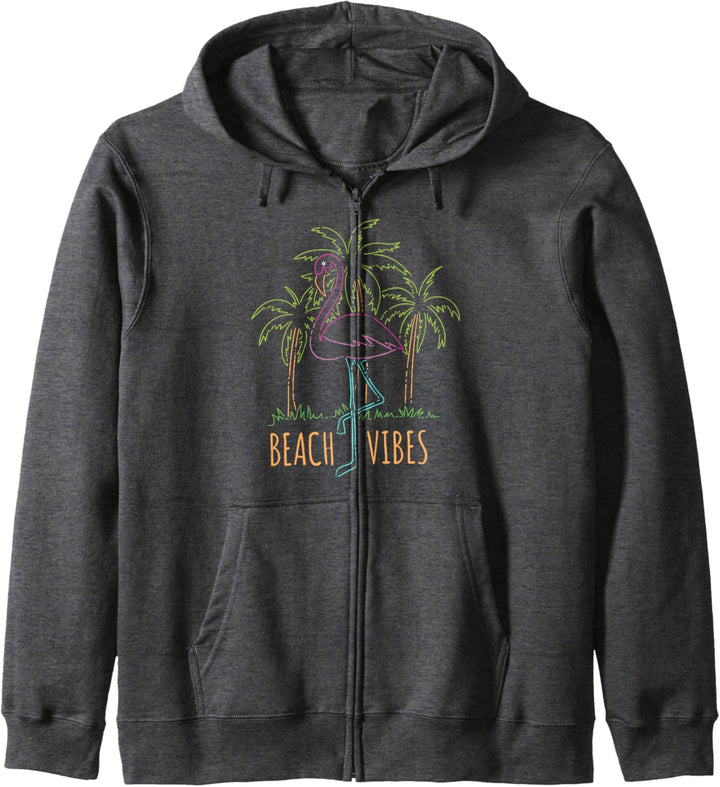 Beach Vibes Flamingo And Palm Trees Sketch Kapuzenjacke