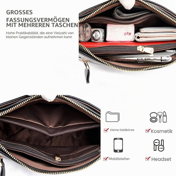 NICOLE &amp; DORIS Handtasche Damen Klein Umhängetasche Multifunktionale Handy Tasche Schultertaschen PU