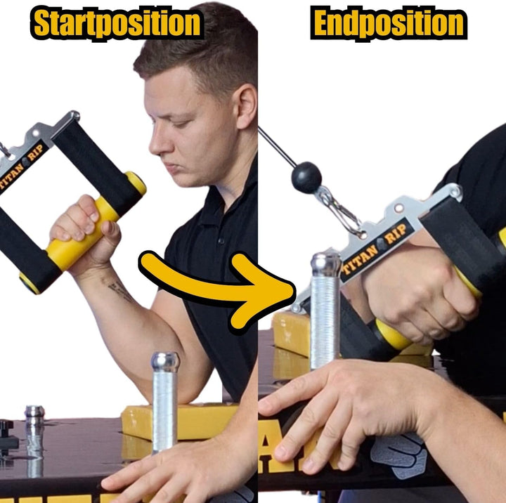 Armwrestling Wrist Wrench – Hand-, Finger- & Unterarmtrainer – Griffkrafttrainer für Kabelzug, Loadi
