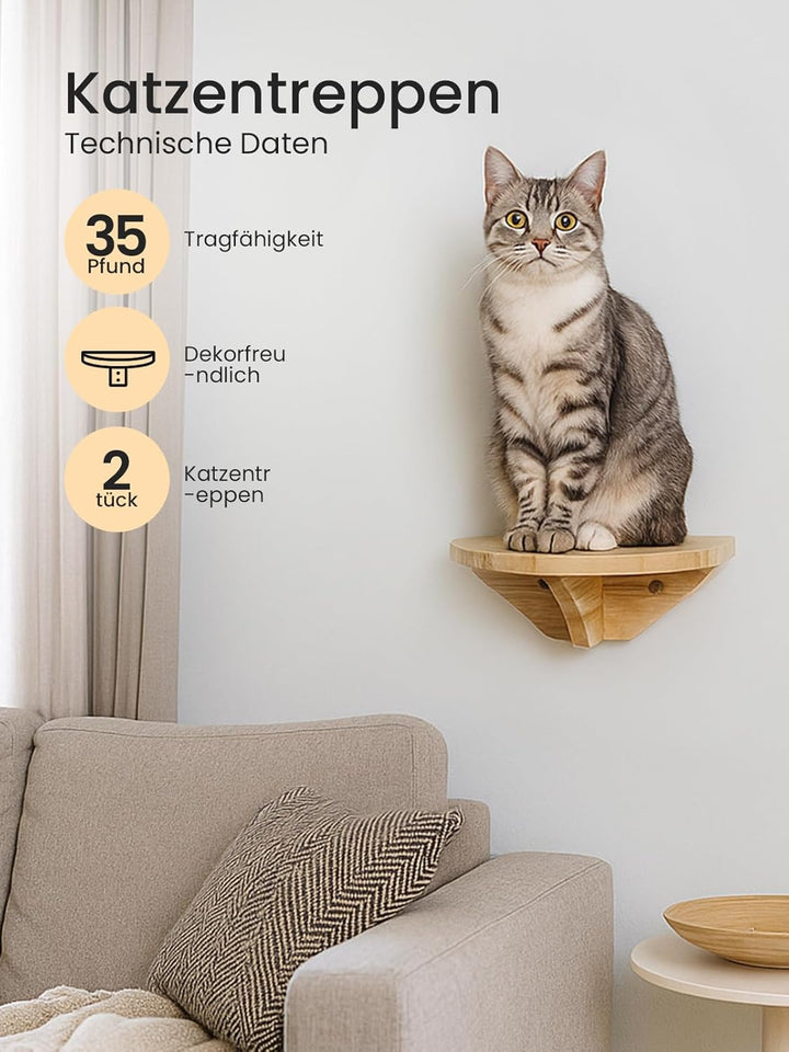 Cat Wall Climbing set Kletterwand Katzen katzenhöhle wand Katzenwandmöbel Set, aus Massives Gummihol