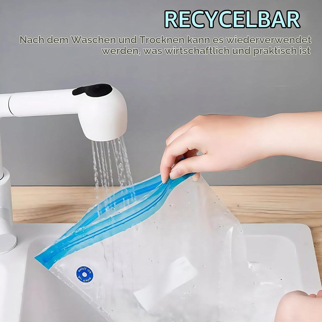 Handvakuumierer, Mini Vakuumiergerät Klein, Vakuumiergerät für Lebensmittel mit 15 Wiederverwendbare