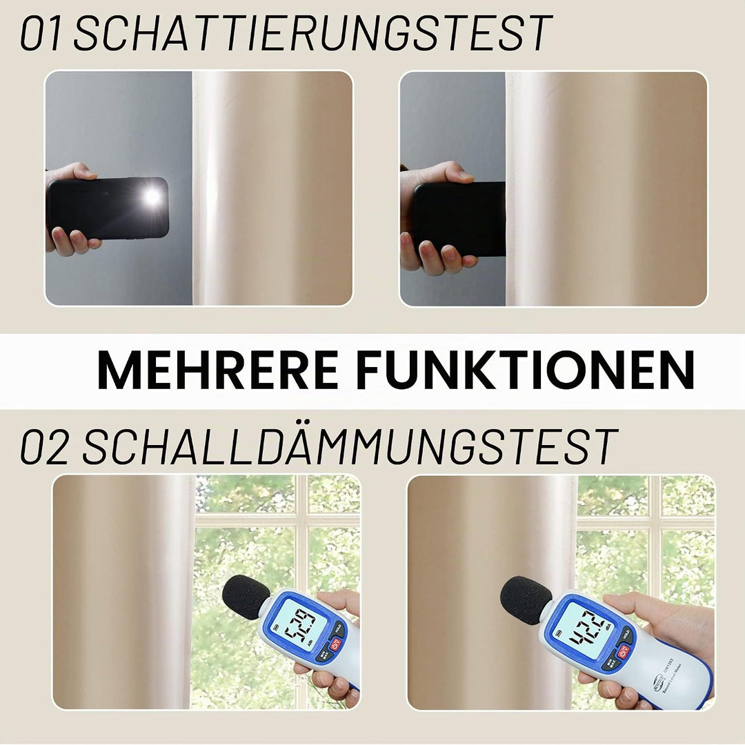 XWZO 100% Blickdicht Vorhänge, Doppellagige Dicker Verdunklungsvorhänge mit Ösen, Schallschutz Therm