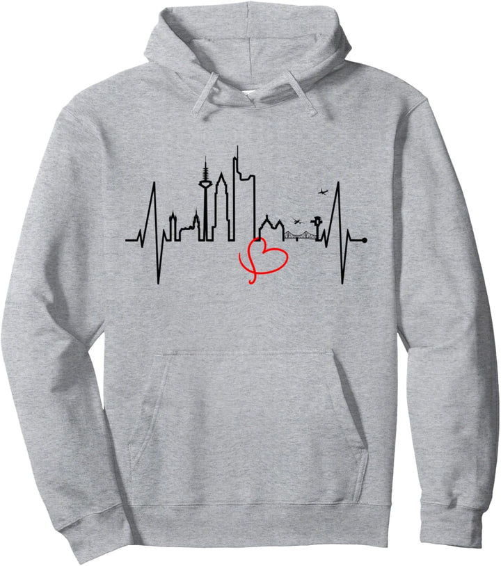 Frankfurt Skyline Herzschlag Fan Ich Liebe Frankfurt Am Main Pullover Hoodie