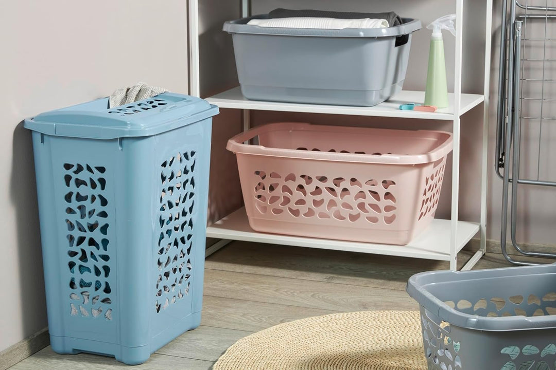keeeper jost 2x Wäschekorb, Luftdurchlässiges Dekor, 52 l, Nordic Grey Nordic Grey 2x 52 L, Nordic G