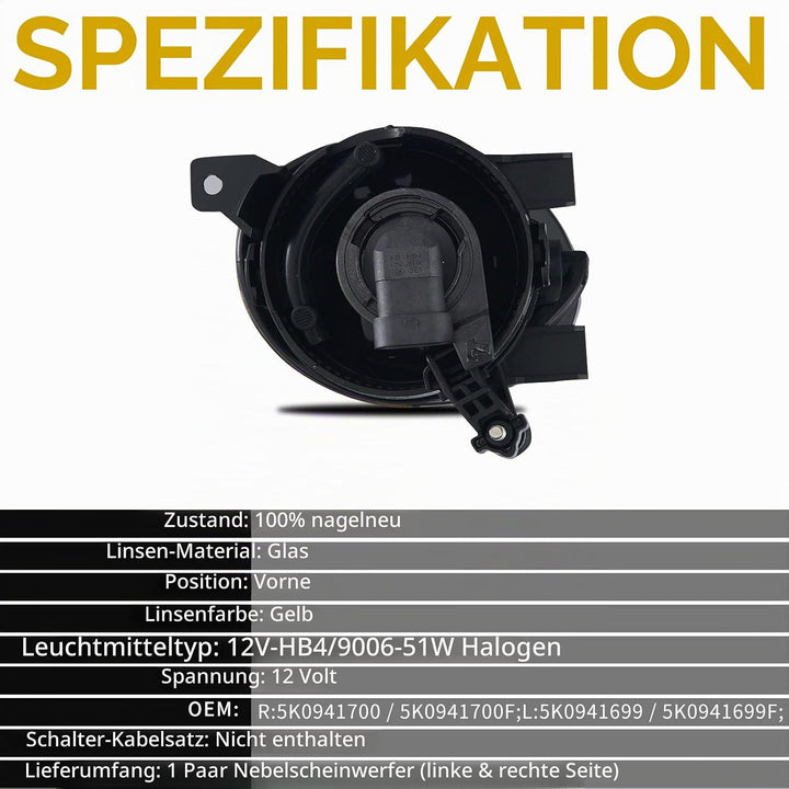 TOPTHAN Set 2X Nebelscheinwerfer für VW Golf VI Cabriolet (517) Golf VI (5K1/AJ5) Golf Plus (5M1/521