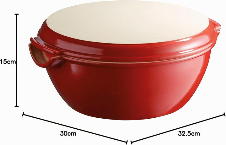 Emile Henry EH509507 Brot-Set für Zuhause, Keramik, 32, 5 x 30 x 15 cm, Keramik, Grand Cru, 32,5 x 3