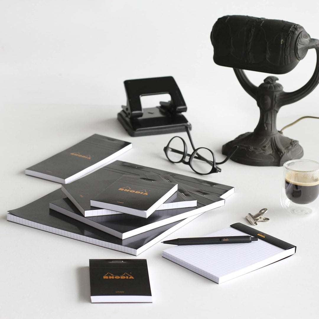 Rhodia 160009C - Packung mit 10 Notizblöcken No.16, DIN A5 80 Blätter blanko 80g, Schwarz, 1 Pack Sc
