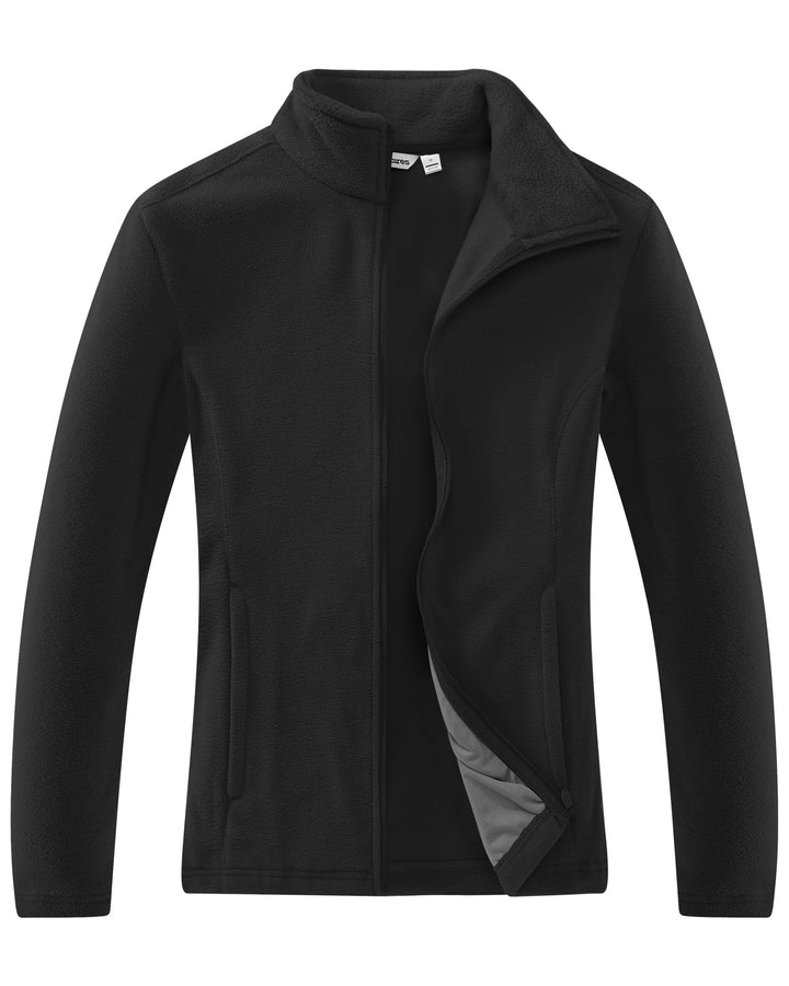 33,000ft Damen Fleecejacke mit Durchgehendem Reissverschluss Stehkragen Damen Leichte Fleece Jacke A