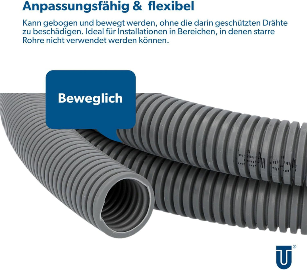 Unitec Flexrohr, Länge: 25 m, Durchmesser: 25 mm, Klassifizierung: 3341, Farbe: KL: 3341, Material: