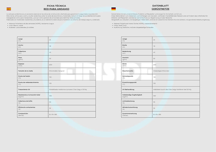HDPE-Gerüstnetz, 1,8 x 25 m, Grün oder Weiss (5, Grün) 5 Grün, 5 Grün