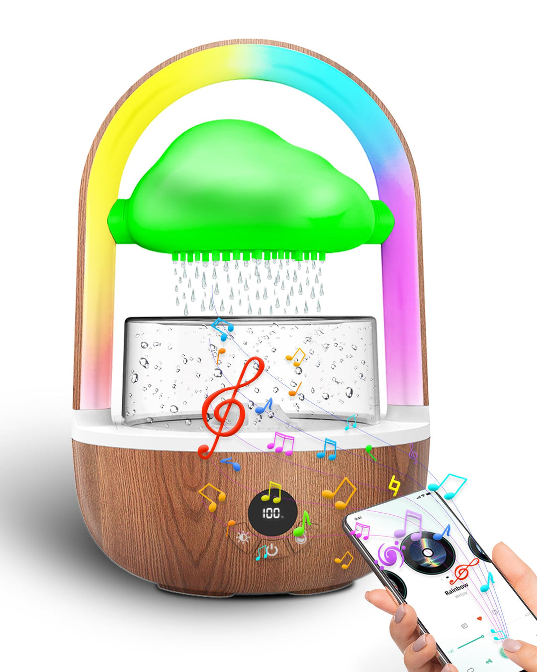 Regenwolken Luftbefeuchter Mit Regenbogenlicht, Weljoy Humidifier Mit Bluetooth-Verbindung Exklusive