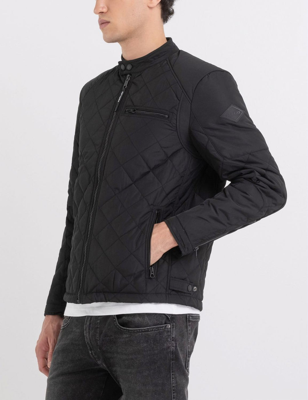 Replay Herren Steppjacke Übergangsjacke ohne Kapuze XS Black 098, XS Black 098