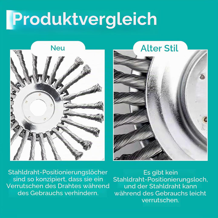 Viilich Unkrautbürste Wildkrautbürste 255 x 25,4 MM Kegel Unkrautbuerste Freischneider Motorsense Dr