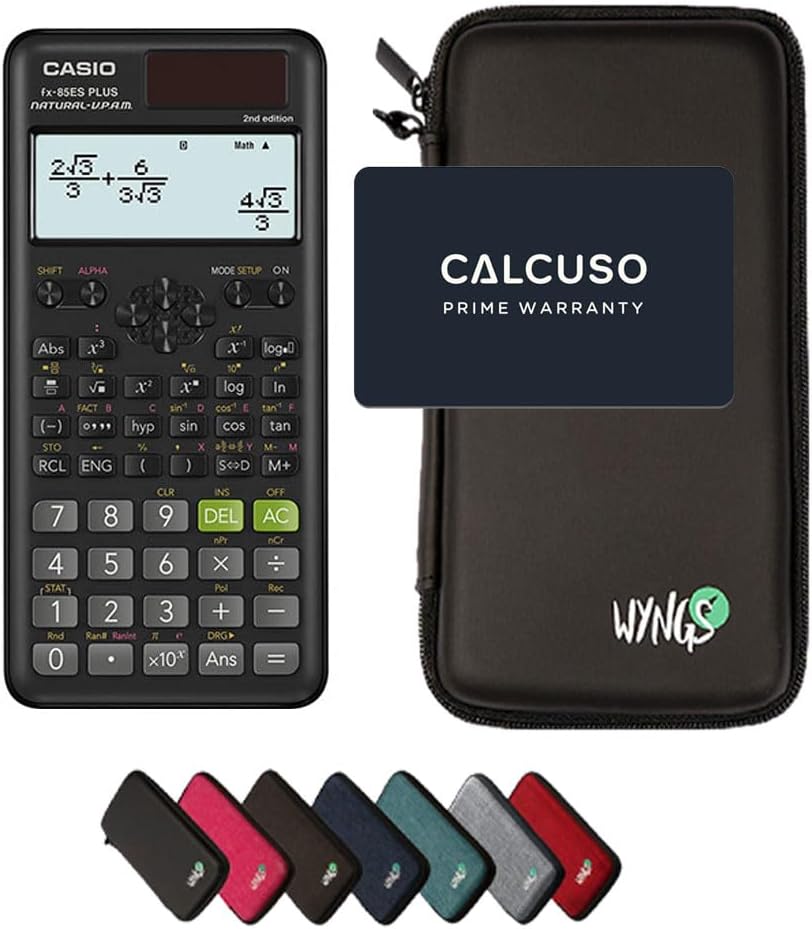 CALCUSO Sparpaket: Casio FX-85 ES Plus 2nd Edition Technisch-wissenschaftlicher Taschenrechner + WYN