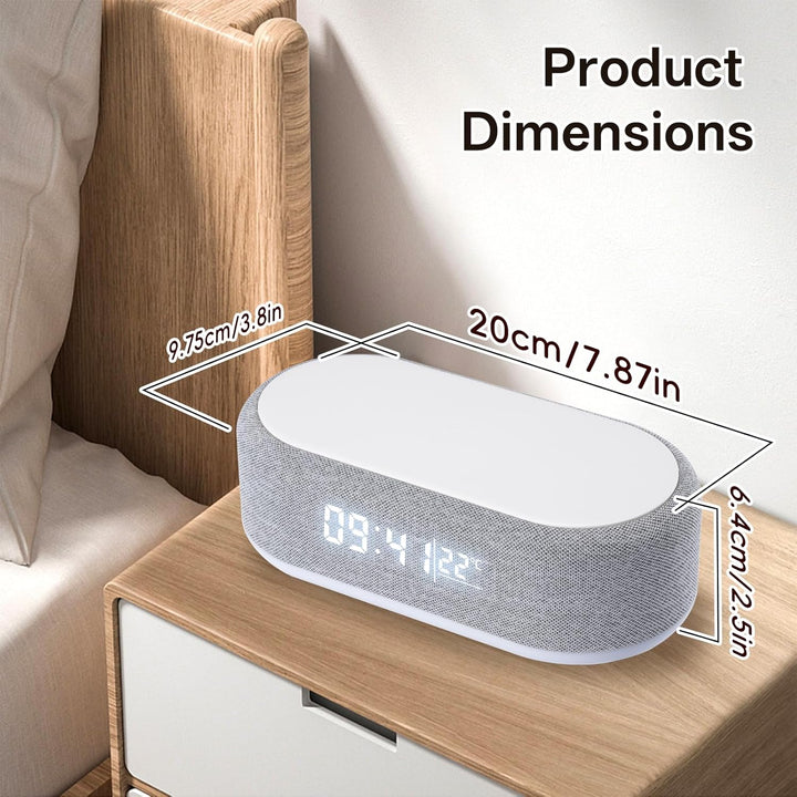 4 In1 Wecker Digital, Wecker mit Ladestation, Wireless Charger, Smart Wecker mit Licht und Temperatu
