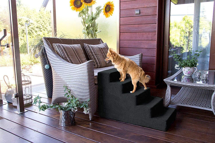 Hundetreppe 50 cm hoch | Katzentreppe Haustiertreppe | 5 Stufen | Hunde Katzen Haustier | für Bett u
