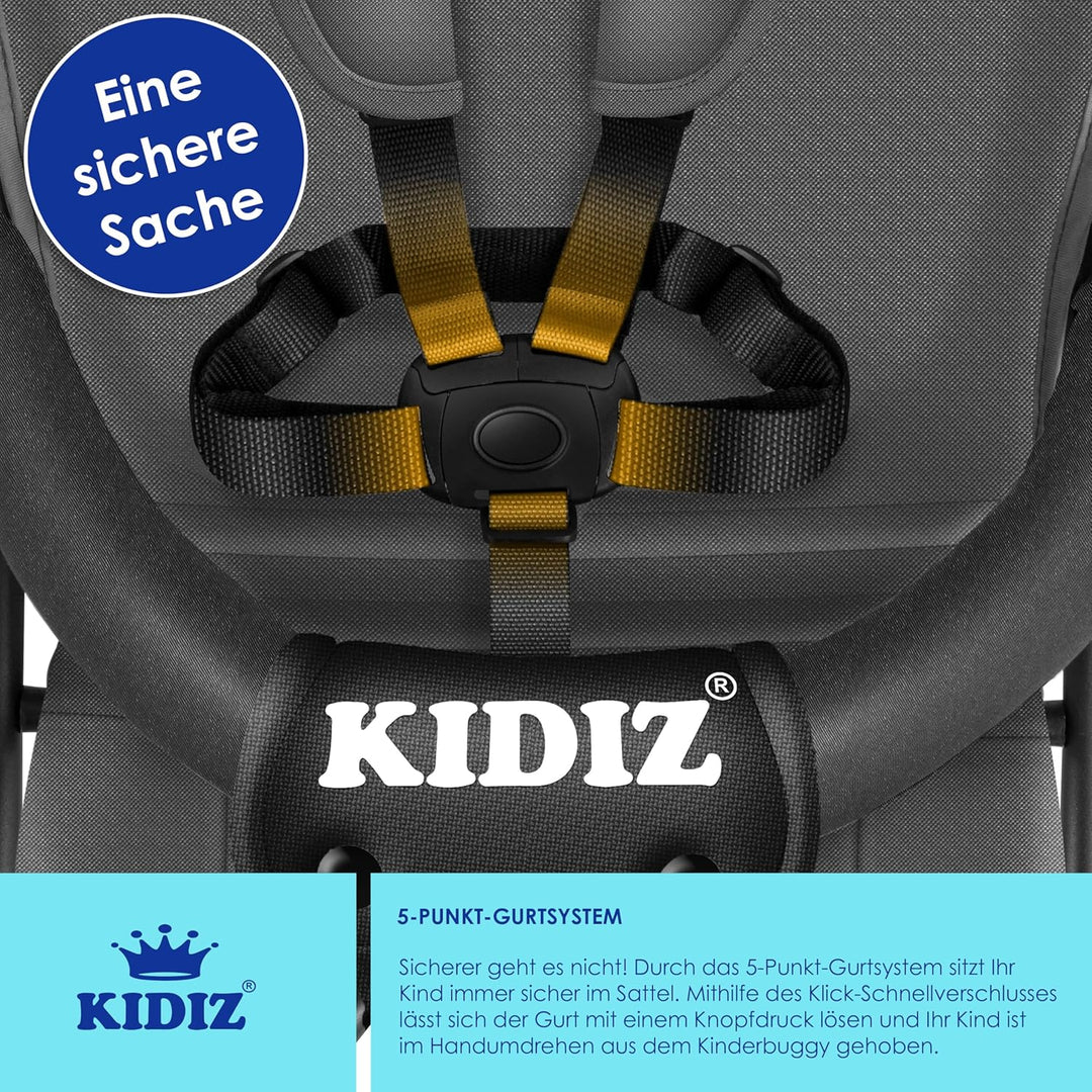 KIDIZ® Kinderwagen CITY Buggy Kinderbuggy klappbar Sportwagen Faltbar 360° 4-Zoll-Räder Inkl. Sonnen