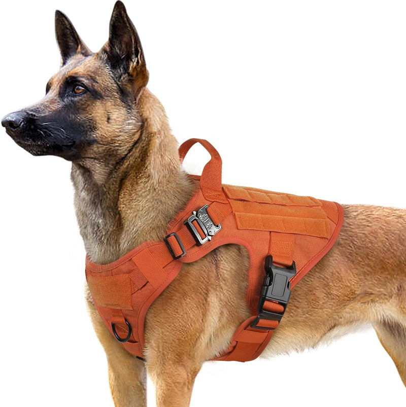 rabbitgoo No Pull Hundegeschirr Mittlere Grosse Hunde, Taktische Brustgeschirr mit MOLLE Griff Metal