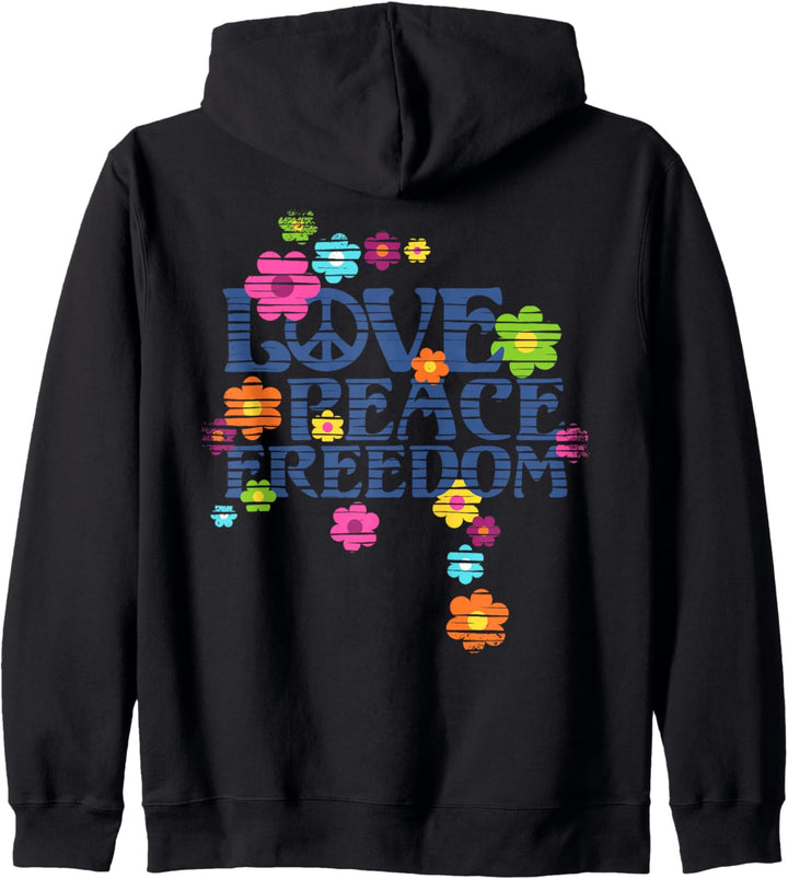 Retro Flower Power Type - Love Peace Freedom 3 - Fan Fun Kapuzenjacke
