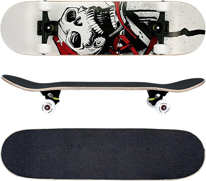 FunTomia Skateboard mit Mach1 Kugellager Rollenhärte 100A und 100% 7-lagigem Ahornholz Skate Board m