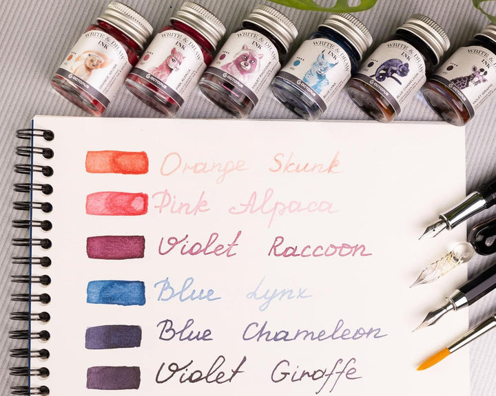 Octopus Fluids Write and Draw Ink Set HORIZON, wasserfeste Tinte zum Schreiben und Zeichnen, Kalligr