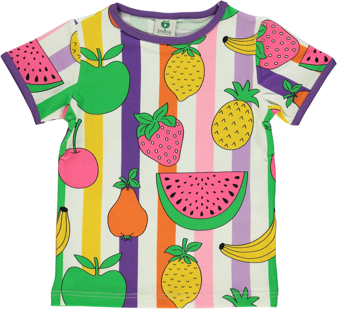 Småfolk Mädchen with Fruits T-Shirt 9-10 Jahre Viola, 9-10 Jahre Viola