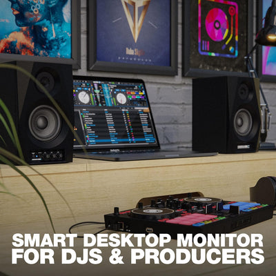 Reloop DSM-3 BT | Bluetooth PC-Lautsprecher für DJs und Producer, Professionelles 2-Wege-Aktiv-Monit