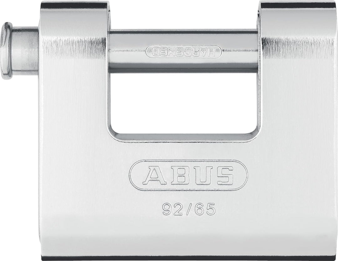 ABUS Monobloc Vorhängeschloss 92/65 - Messing-Schloss mit Stahlmantel - für Automaten, Rollgitter u.