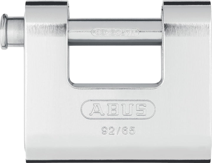 ABUS Monobloc Vorhängeschloss 92/65 - Messing-Schloss mit Stahlmantel - für Automaten, Rollgitter u.