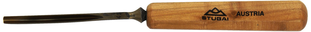 STUBAI Stemmeisen Stechbeitel Serie 52 - Form 42 | Gebogener Gaissfuss 4 mm, mit Holzgriff, für Kerb