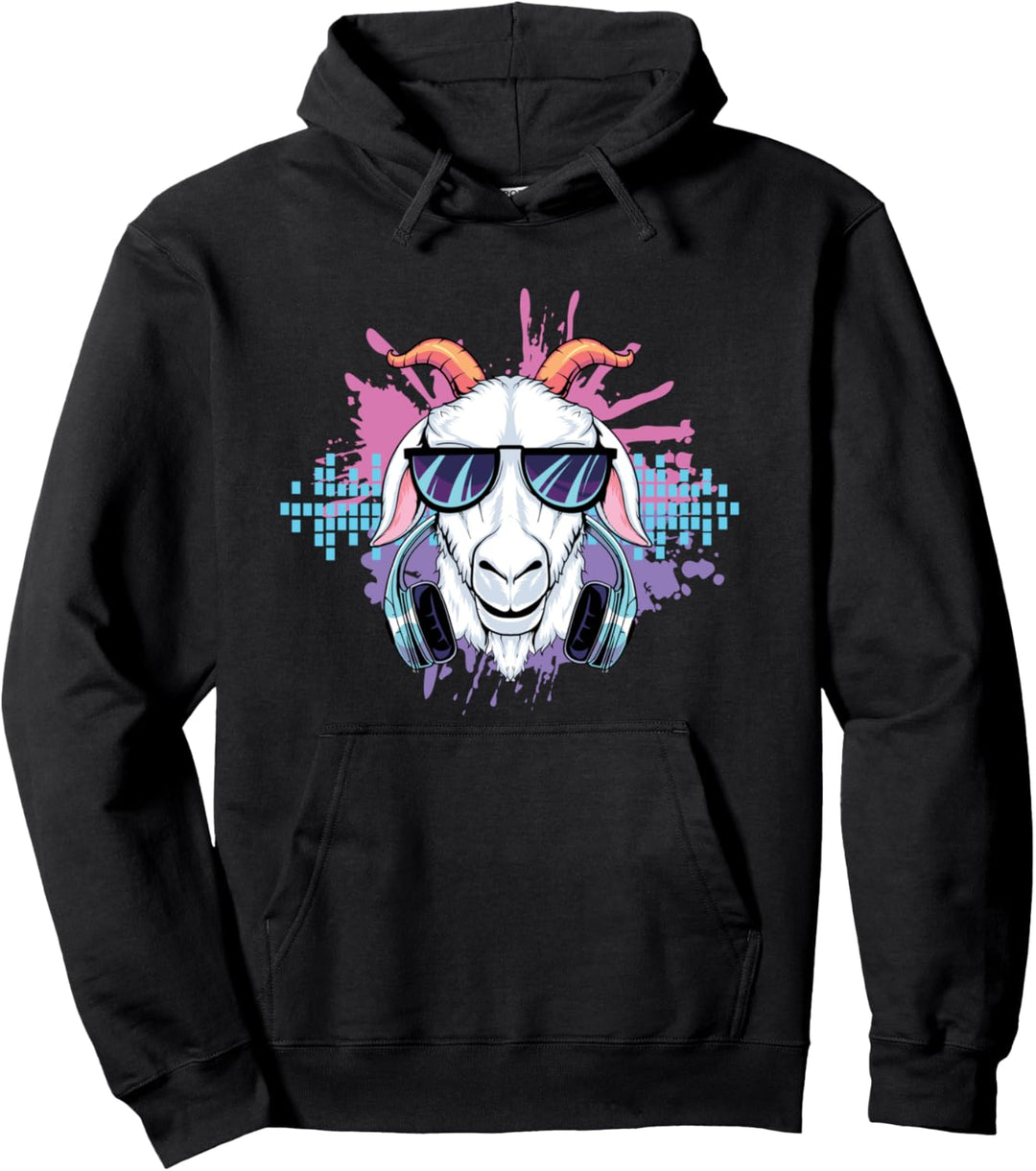 DJ Goat Music Electronic Goat Headphones House Trance Lover Pullover Hoodie
